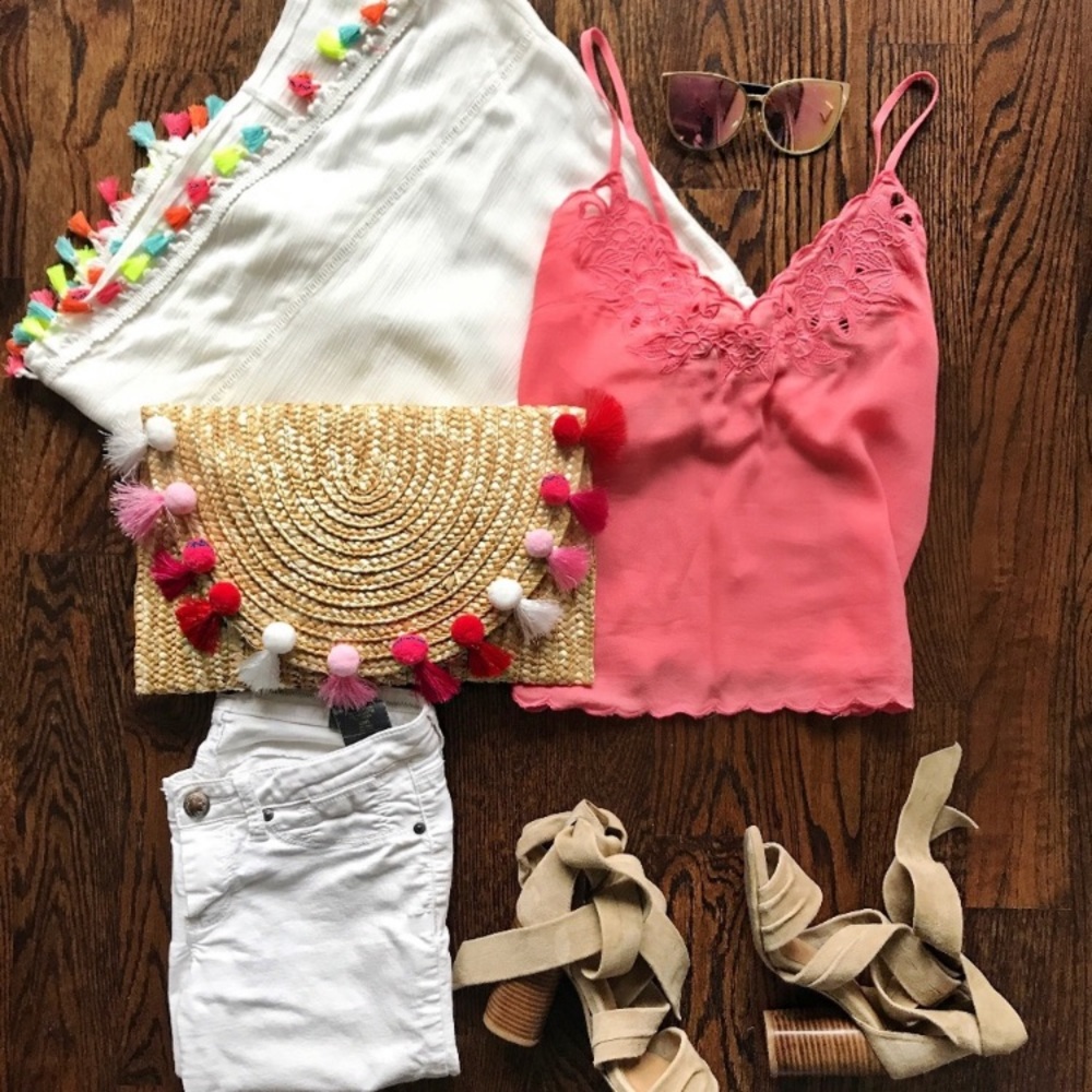 Floral embroidered cami